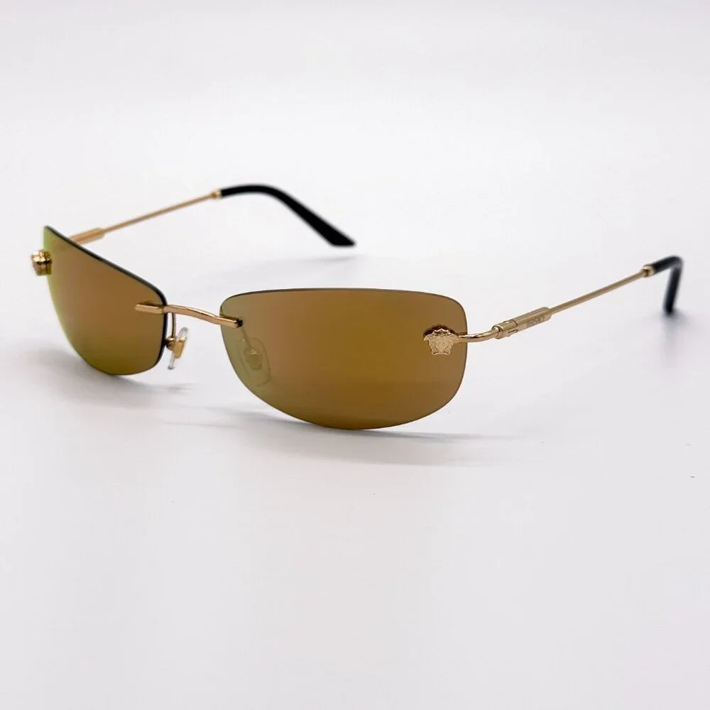 NEW VERSACE VE2279 1002/71 SUNGLASSES VE2279 100271 GOLD MOD 2279 1002/71
